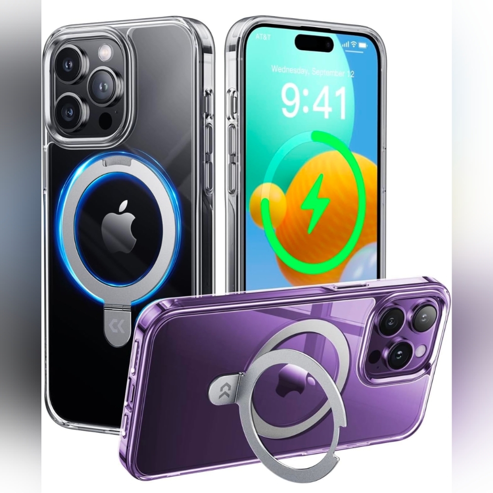 Purple and Black Phone Case with MagSafe Compatibility